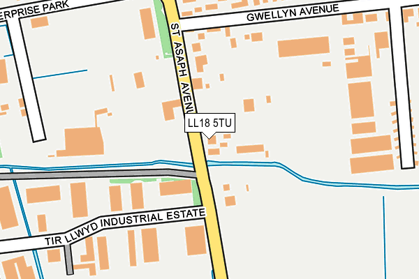LL18 5TU map - OS OpenMap – Local (Ordnance Survey)