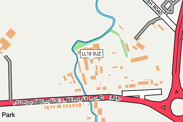 LL18 5UZ map - OS OpenMap – Local (Ordnance Survey)