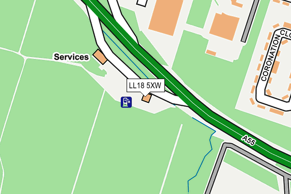 LL18 5XW map - OS OpenMap – Local (Ordnance Survey)
