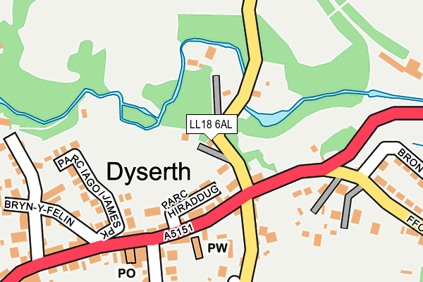 LL18 6AL map - OS OpenMap – Local (Ordnance Survey)