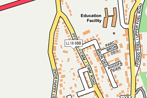 LL18 6BB map - OS OpenMap – Local (Ordnance Survey)