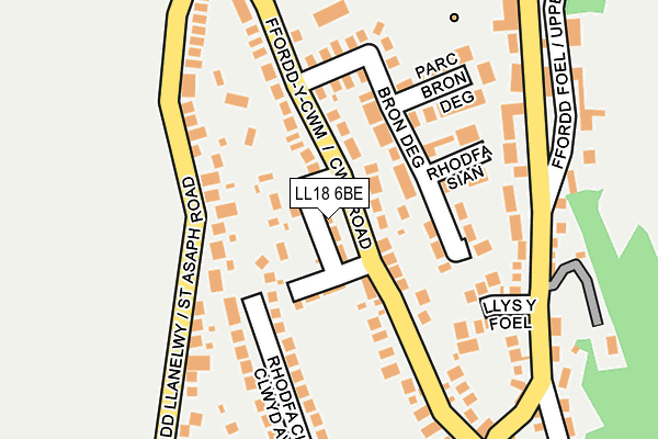 LL18 6BE map - OS OpenMap – Local (Ordnance Survey)