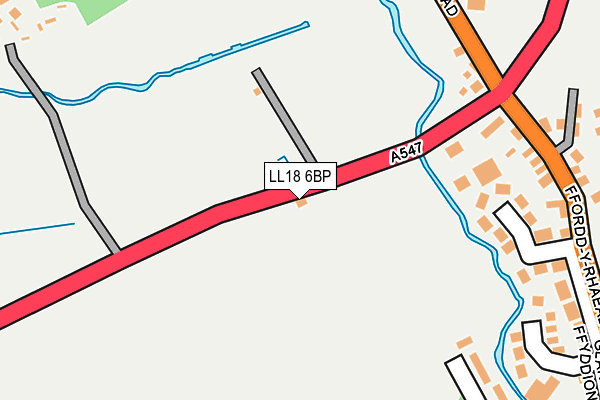 LL18 6BP map - OS OpenMap – Local (Ordnance Survey)