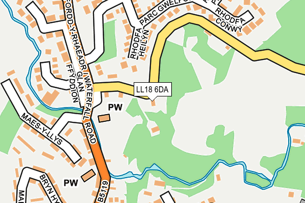 LL18 6DA map - OS OpenMap – Local (Ordnance Survey)