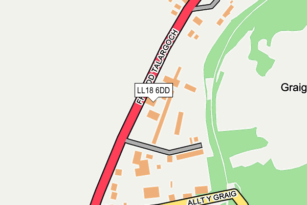 LL18 6DD map - OS OpenMap – Local (Ordnance Survey)