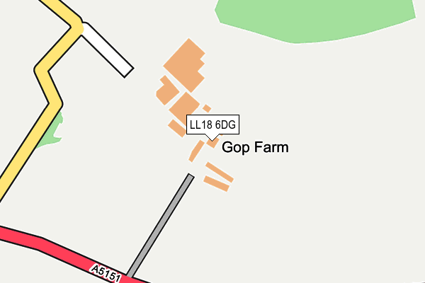 LL18 6DG map - OS OpenMap – Local (Ordnance Survey)