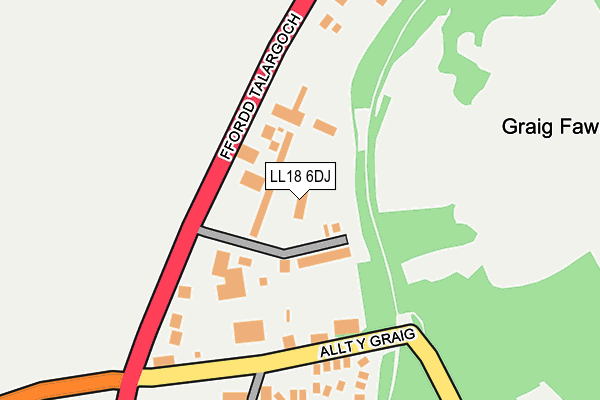 LL18 6DJ map - OS OpenMap – Local (Ordnance Survey)