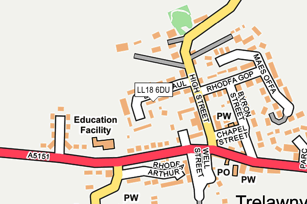 LL18 6DU map - OS OpenMap – Local (Ordnance Survey)