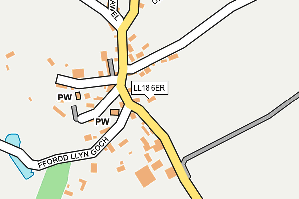 LL18 6ER map - OS OpenMap – Local (Ordnance Survey)
