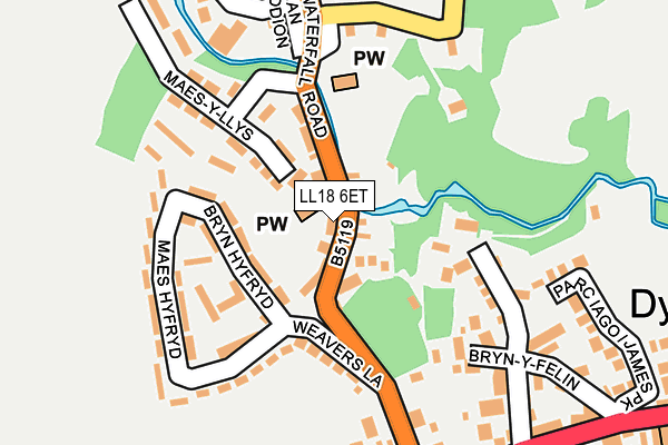 LL18 6ET map - OS OpenMap – Local (Ordnance Survey)
