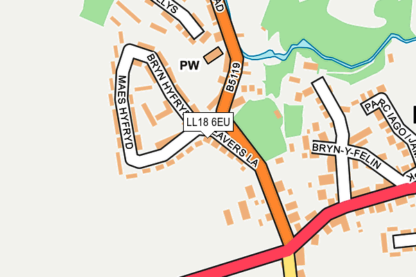 LL18 6EU map - OS OpenMap – Local (Ordnance Survey)