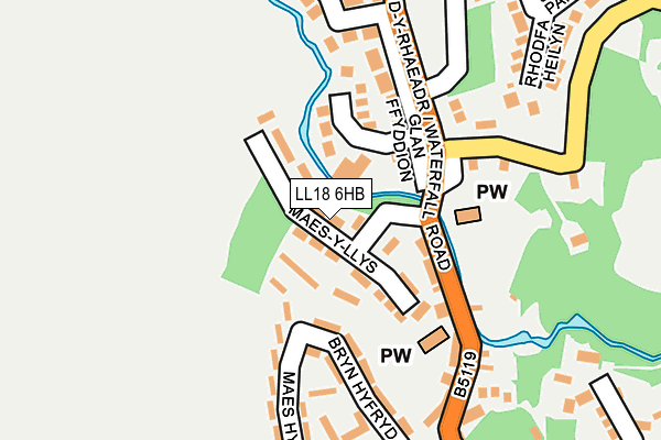 LL18 6HB map - OS OpenMap – Local (Ordnance Survey)