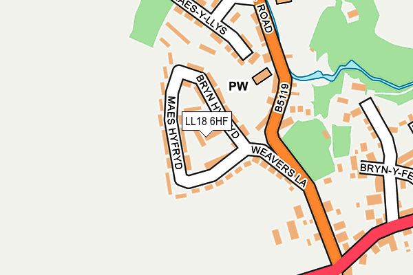 LL18 6HF map - OS OpenMap – Local (Ordnance Survey)