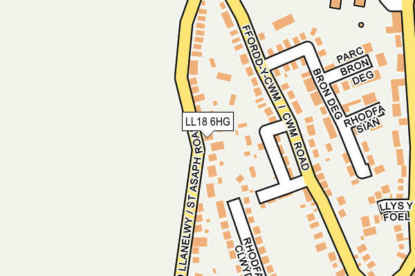 LL18 6HG map - OS OpenMap – Local (Ordnance Survey)