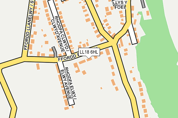 LL18 6HL map - OS OpenMap – Local (Ordnance Survey)