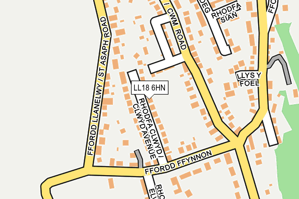 LL18 6HN map - OS OpenMap – Local (Ordnance Survey)