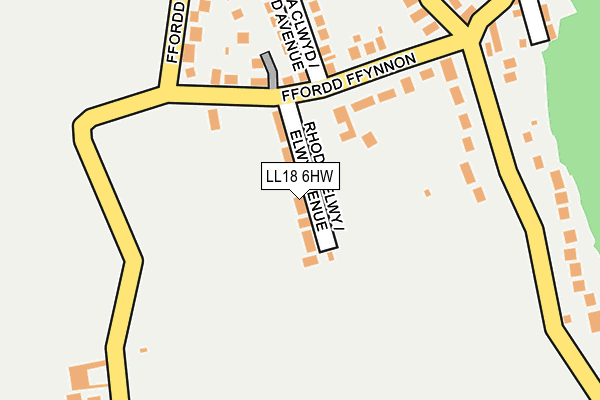 LL18 6HW map - OS OpenMap – Local (Ordnance Survey)
