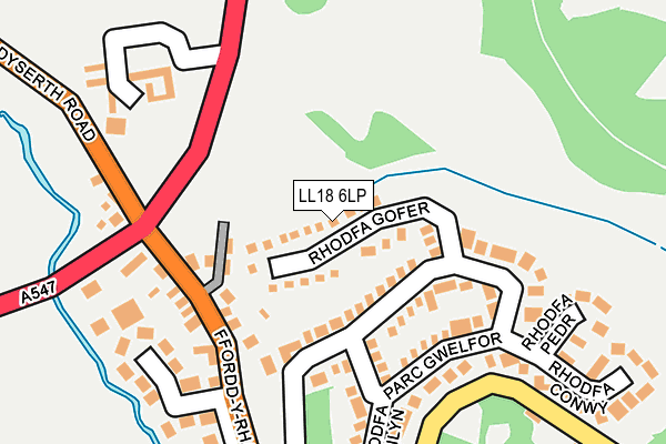LL18 6LP map - OS OpenMap – Local (Ordnance Survey)