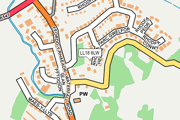 LL18 6LW map - OS OpenMap – Local (Ordnance Survey)