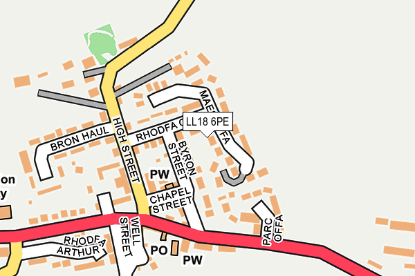 LL18 6PE map - OS OpenMap – Local (Ordnance Survey)