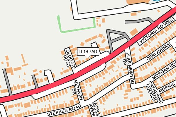 LL19 7AD map - OS OpenMap – Local (Ordnance Survey)