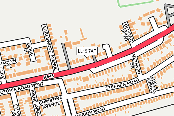 LL19 7AF map - OS OpenMap – Local (Ordnance Survey)