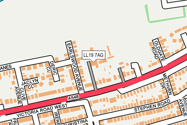 LL19 7AG map - OS OpenMap – Local (Ordnance Survey)