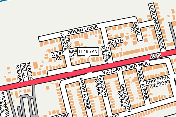LL19 7AN map - OS OpenMap – Local (Ordnance Survey)