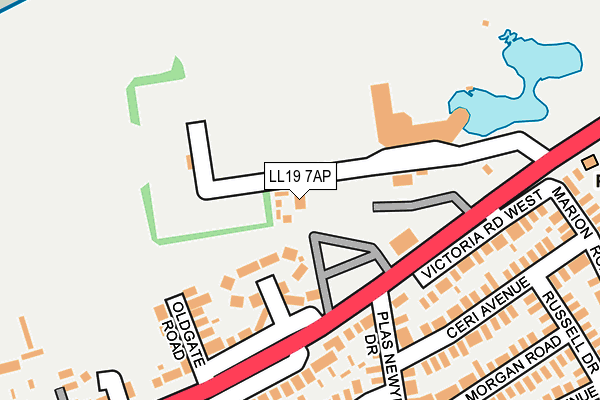 LL19 7AP map - OS OpenMap – Local (Ordnance Survey)