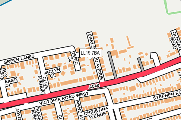 LL19 7BA map - OS OpenMap – Local (Ordnance Survey)