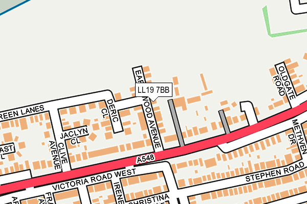 LL19 7BB map - OS OpenMap – Local (Ordnance Survey)