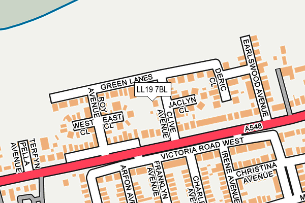 LL19 7BL map - OS OpenMap – Local (Ordnance Survey)