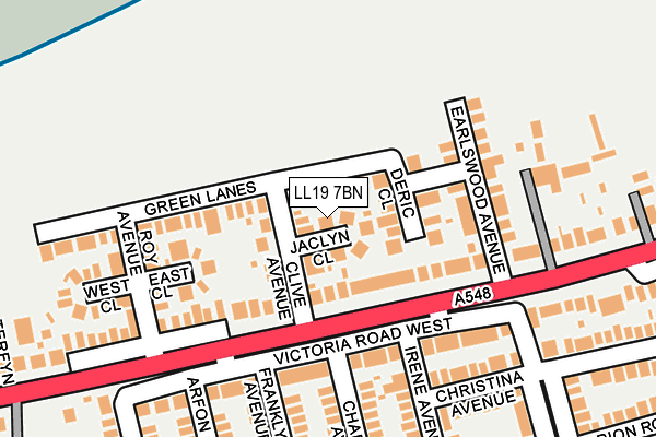 LL19 7BN map - OS OpenMap – Local (Ordnance Survey)