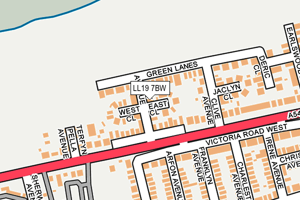 LL19 7BW map - OS OpenMap – Local (Ordnance Survey)