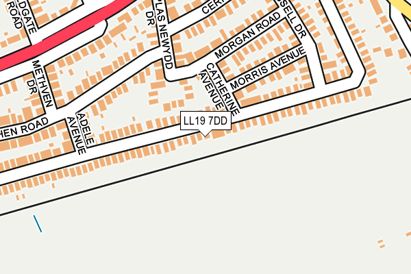 LL19 7DD map - OS OpenMap – Local (Ordnance Survey)