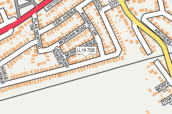 LL19 7DE map - OS OpenMap – Local (Ordnance Survey)