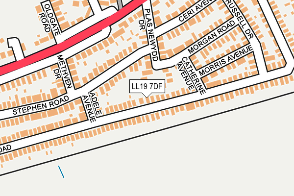 LL19 7DF map - OS OpenMap – Local (Ordnance Survey)