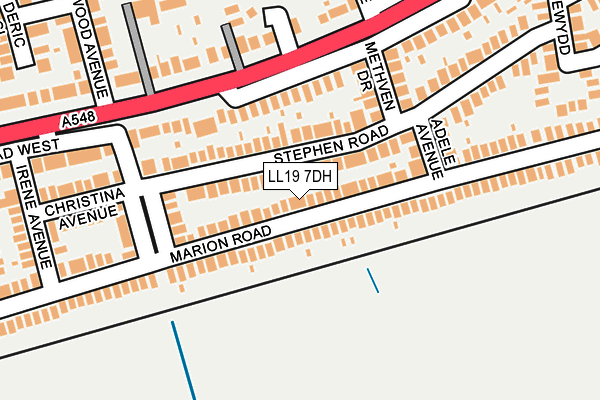 LL19 7DH map - OS OpenMap – Local (Ordnance Survey)