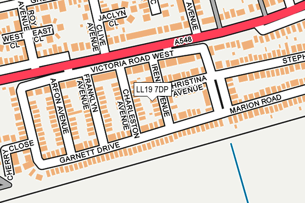 LL19 7DP map - OS OpenMap – Local (Ordnance Survey)