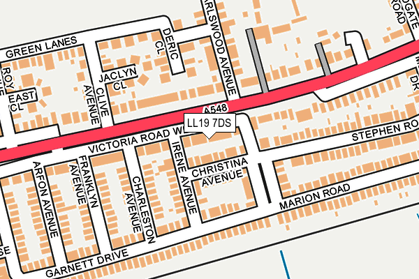 LL19 7DS map - OS OpenMap – Local (Ordnance Survey)