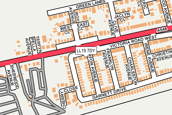 LL19 7DY map - OS OpenMap – Local (Ordnance Survey)