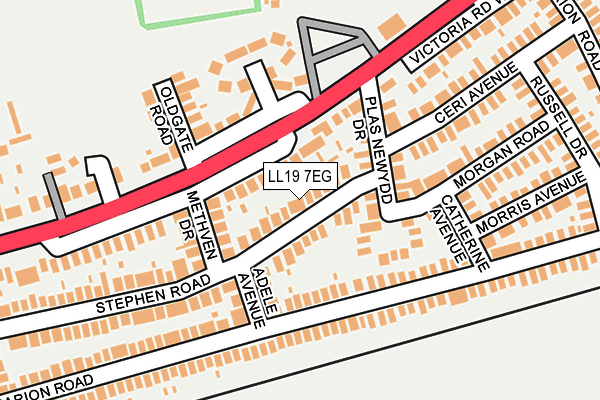 LL19 7EG map - OS OpenMap – Local (Ordnance Survey)