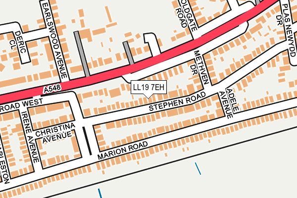 LL19 7EH map - OS OpenMap – Local (Ordnance Survey)