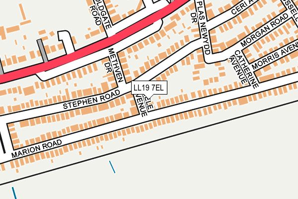 LL19 7EL map - OS OpenMap – Local (Ordnance Survey)