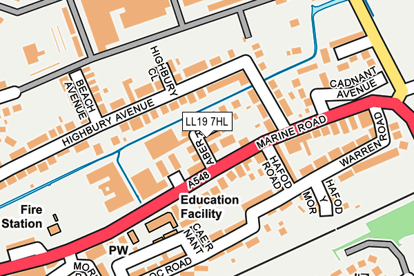 LL19 7HL map - OS OpenMap – Local (Ordnance Survey)