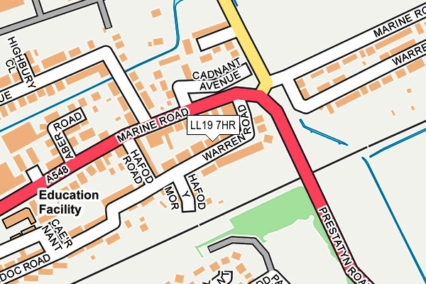 LL19 7HR map - OS OpenMap – Local (Ordnance Survey)