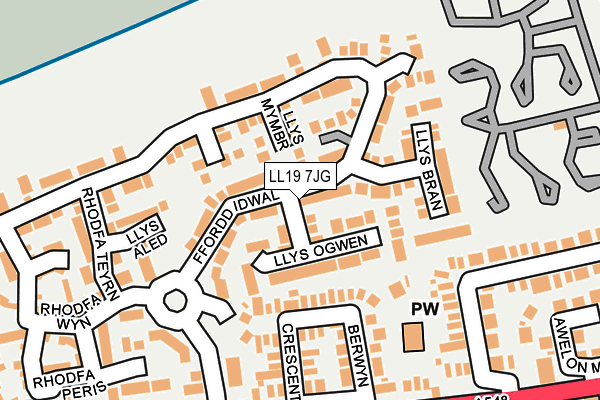 Map of RHODFA TEYRN 1971 LIMITED at local scale