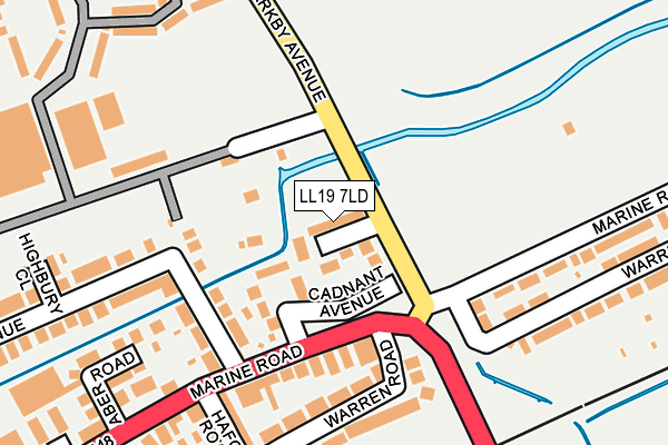LL19 7LD map - OS OpenMap – Local (Ordnance Survey)