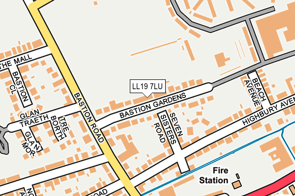 LL19 7LU map - OS OpenMap – Local (Ordnance Survey)