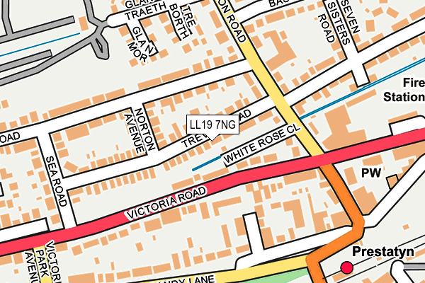 LL19 7NG map - OS OpenMap – Local (Ordnance Survey)